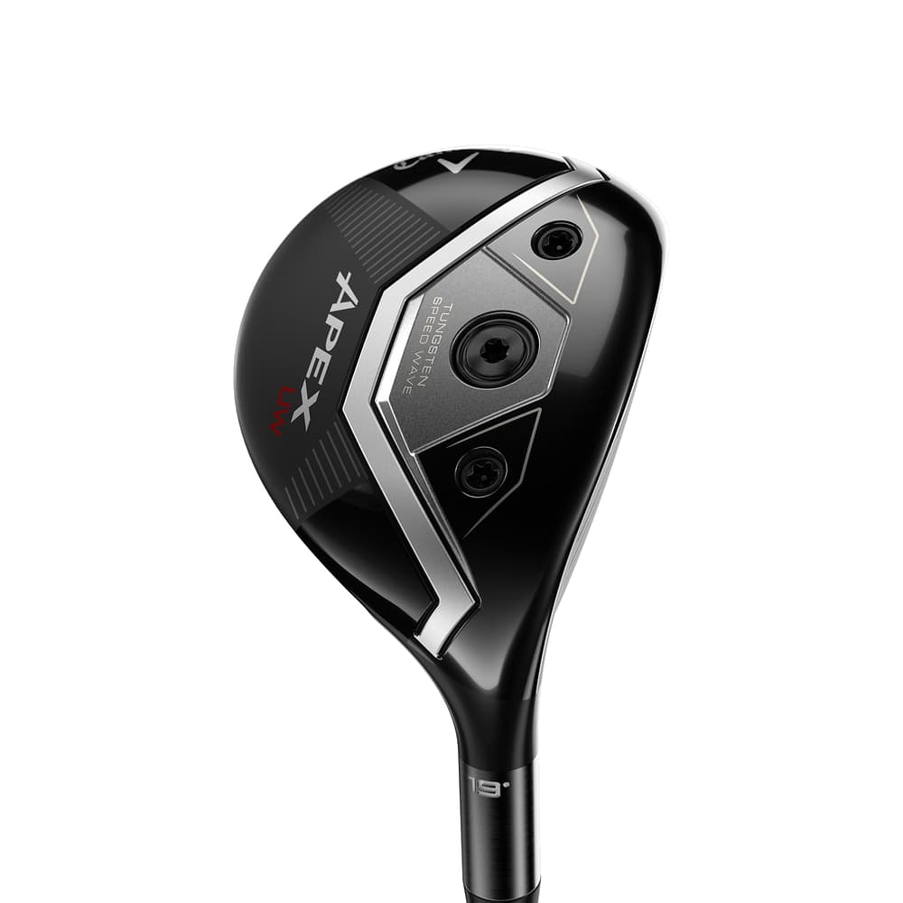 Callaway Apex Utility Woods at address, photographed on white