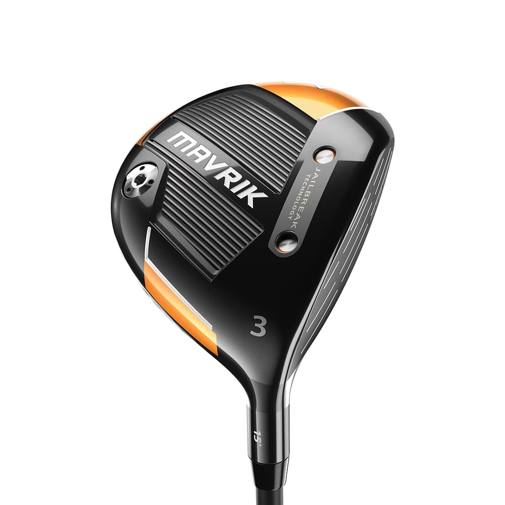 Callaway MAVRIK Fairway Woods at address, photographed on white