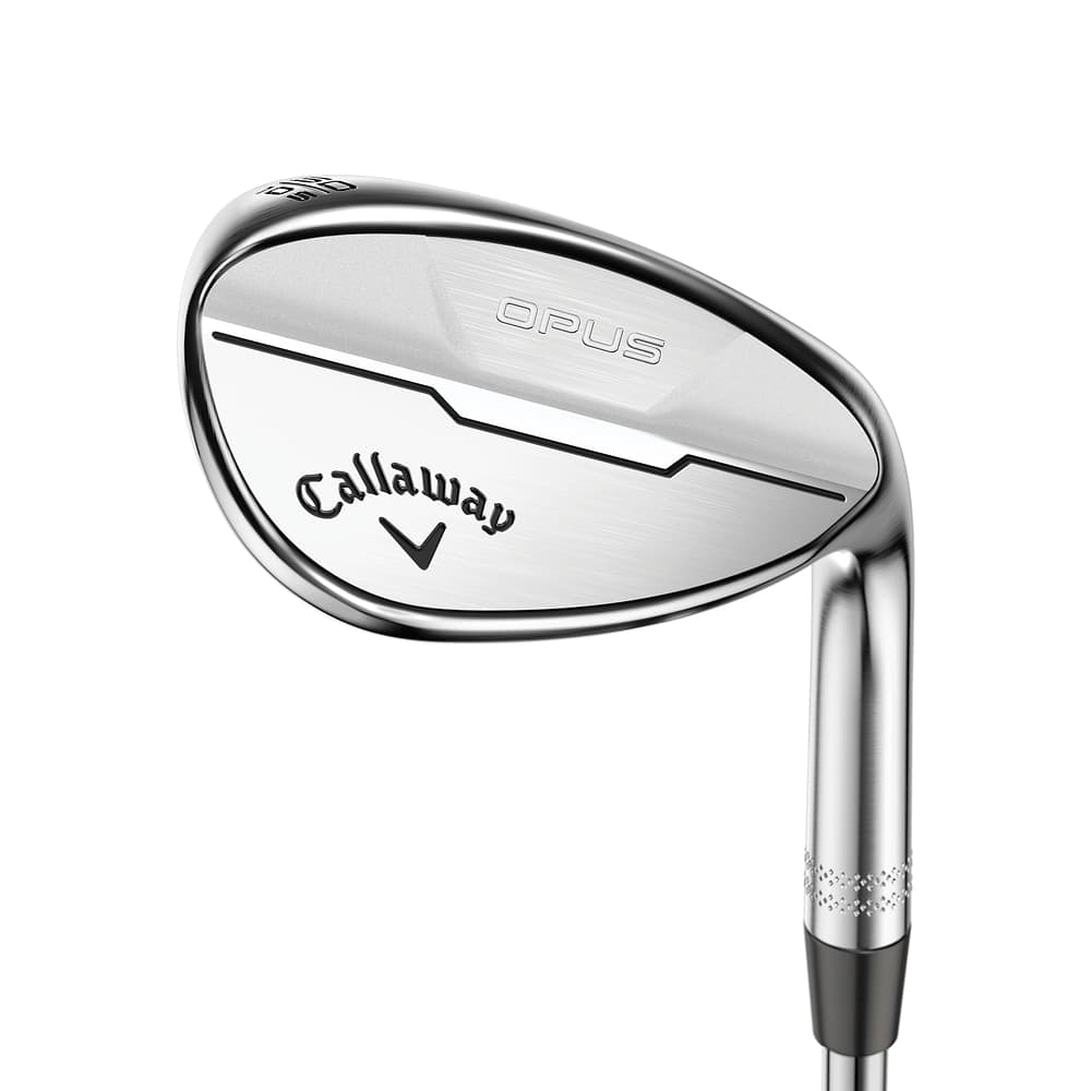 A Callaway Opus wedge at address, on white