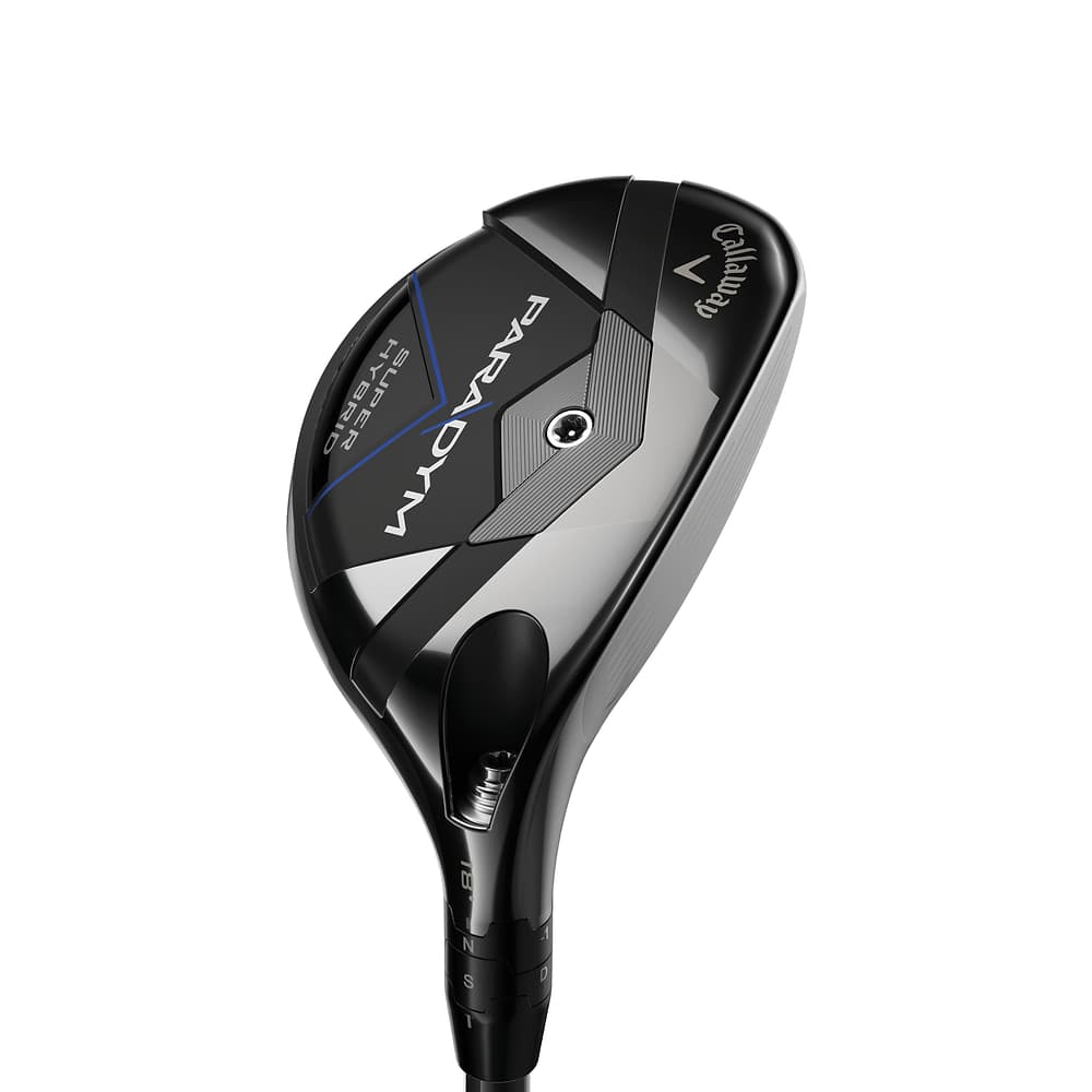 Callaway Paradym Super Hybrid at address, photographed on white