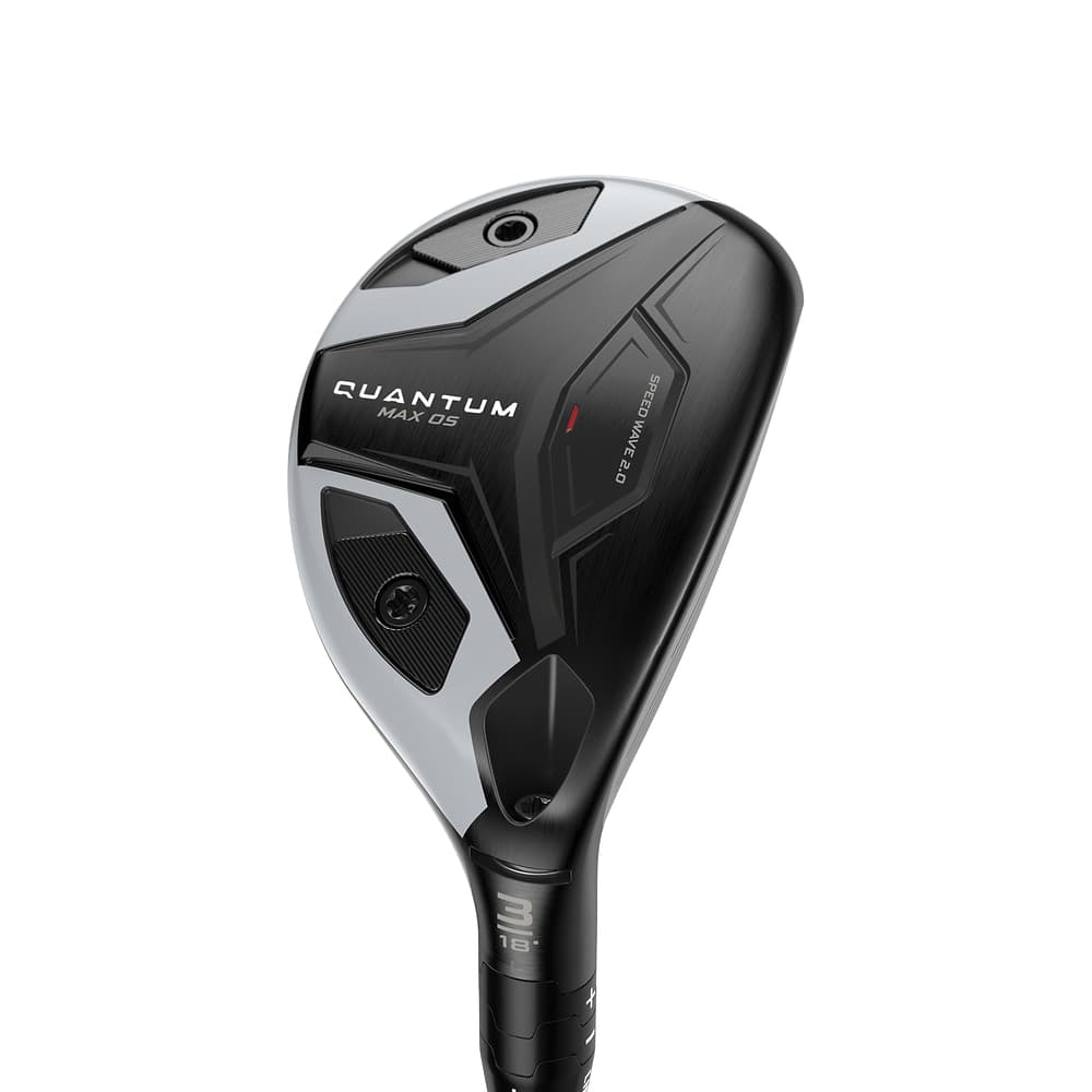 Callaway Quantum Max OS Hybrids at address, photographed on white