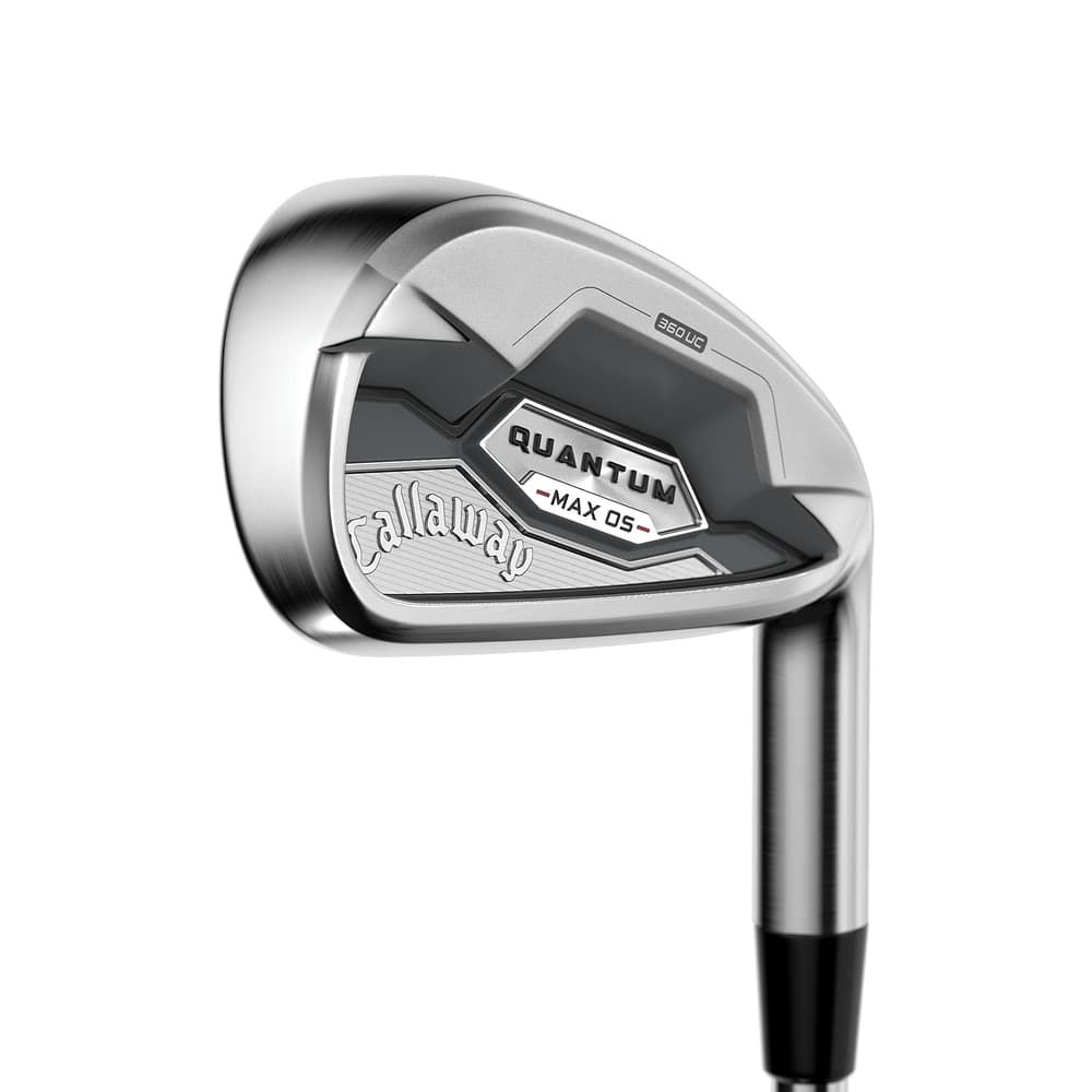 Callaway Women's Quantum Max OS Irons at address, photographed on white