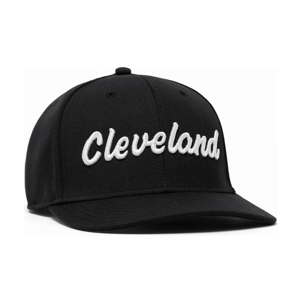 Cleveland CG Retro Snapback Hat, photographed on white