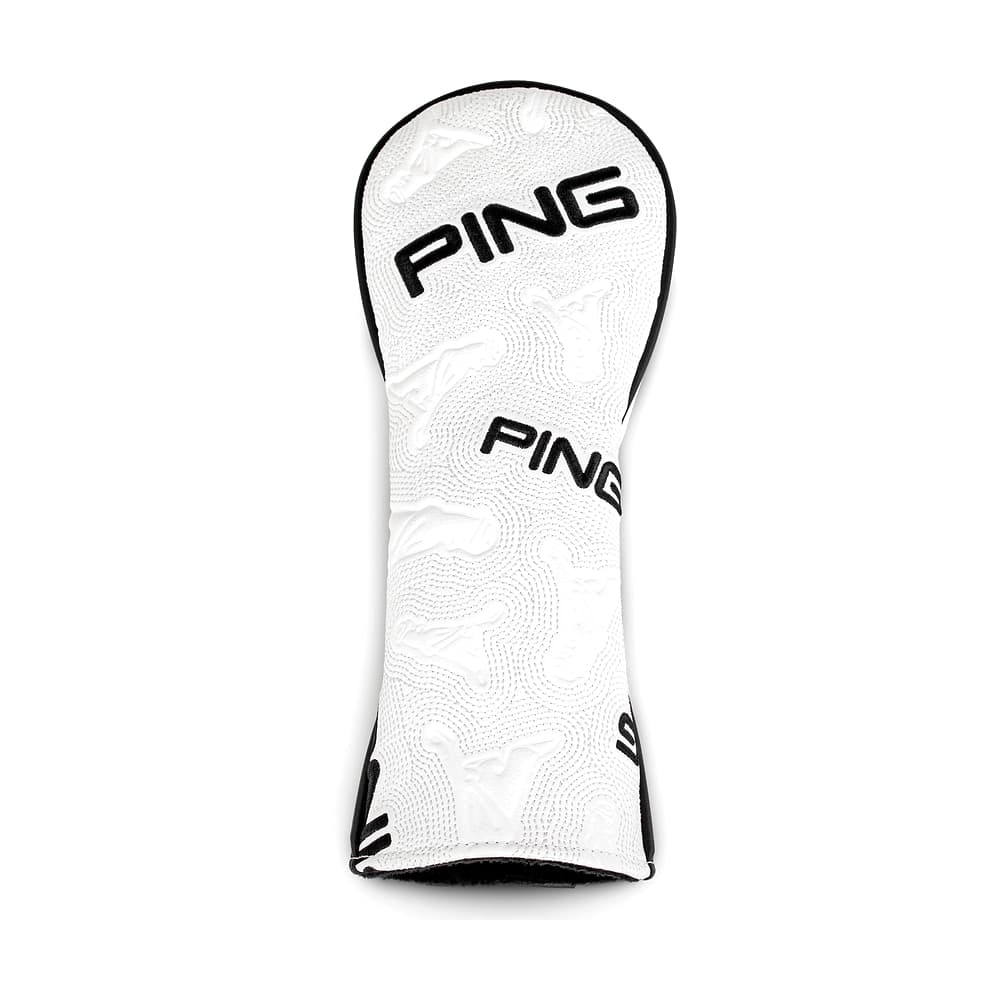 A Ping Icon fairway wood headcover, on white