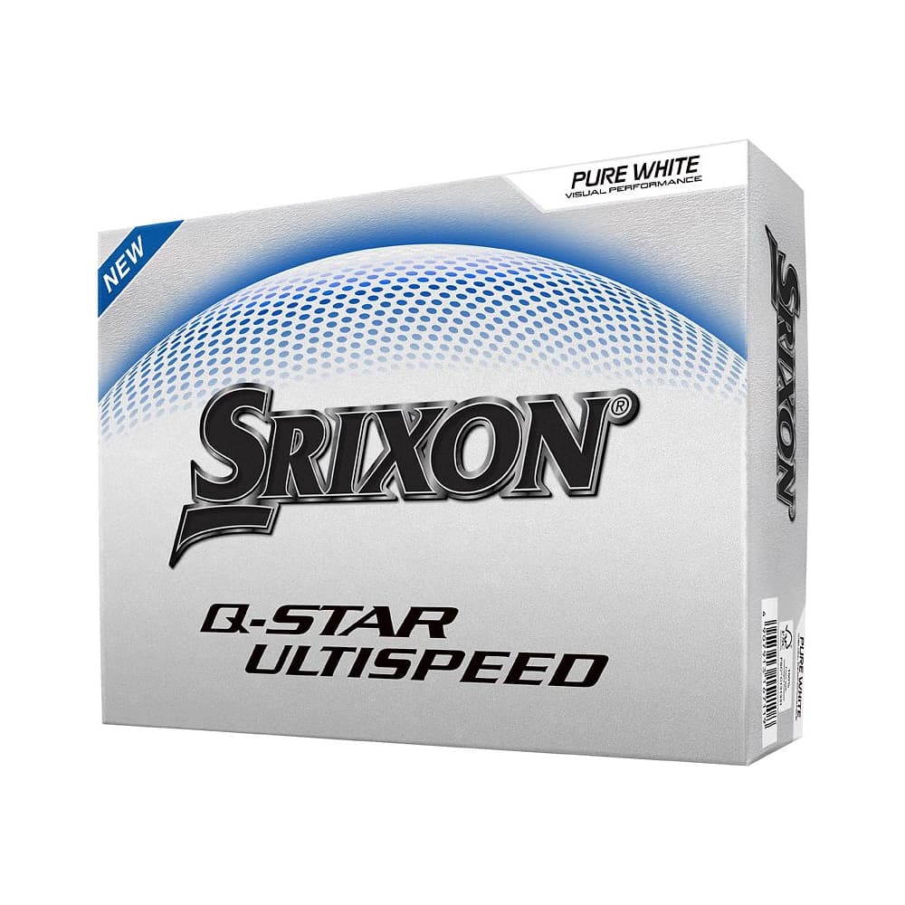 A box of a dozen Srixon Q-STAR Ultispeed golf balls