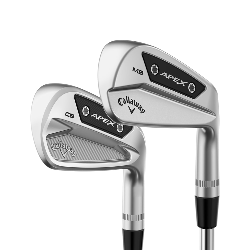 Callaway Apex Pro Series Elite Set at address, photographed on white