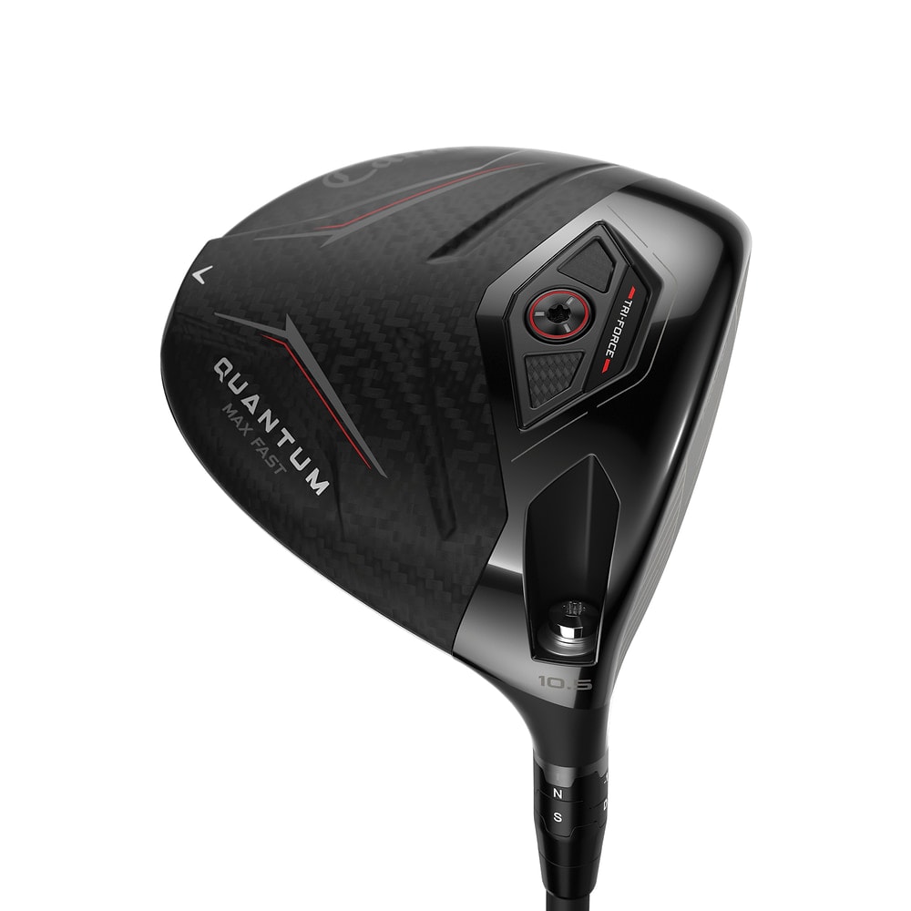 Callaway Quantum Max Fast Driver at address, photographed on white