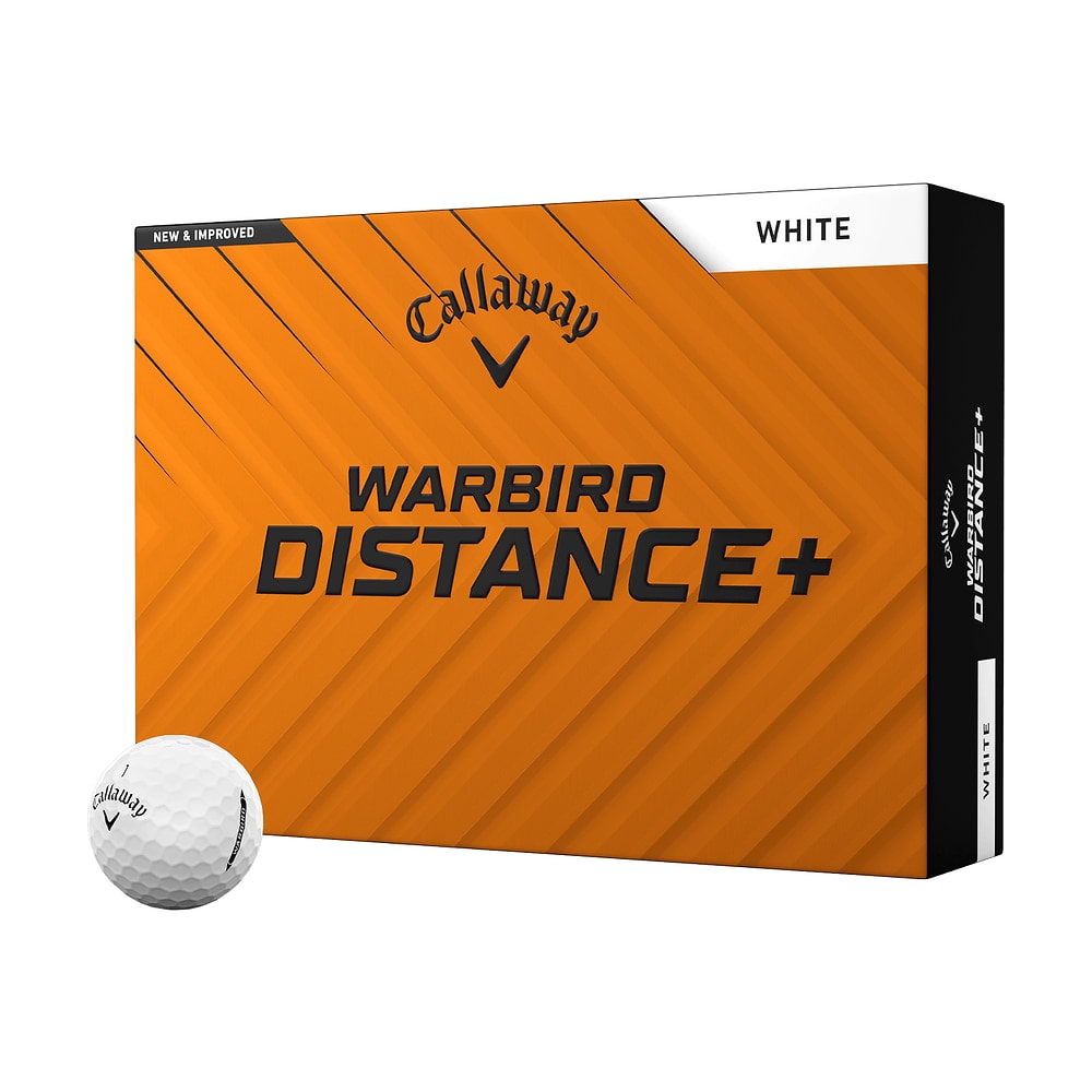 A box of a dozen Callaway Warbird Distance+ golf balls