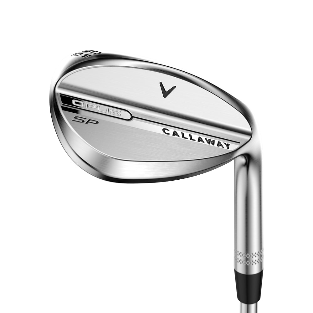 Callaway Women's Opus SP Chrome Wedge at address, photographed on white