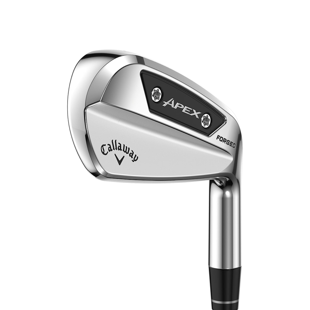Callaway Apex Ai150 Irons at address, photographed on white