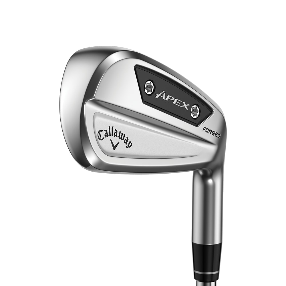 Callaway Apex Ai300 Irons at address, photographed on white