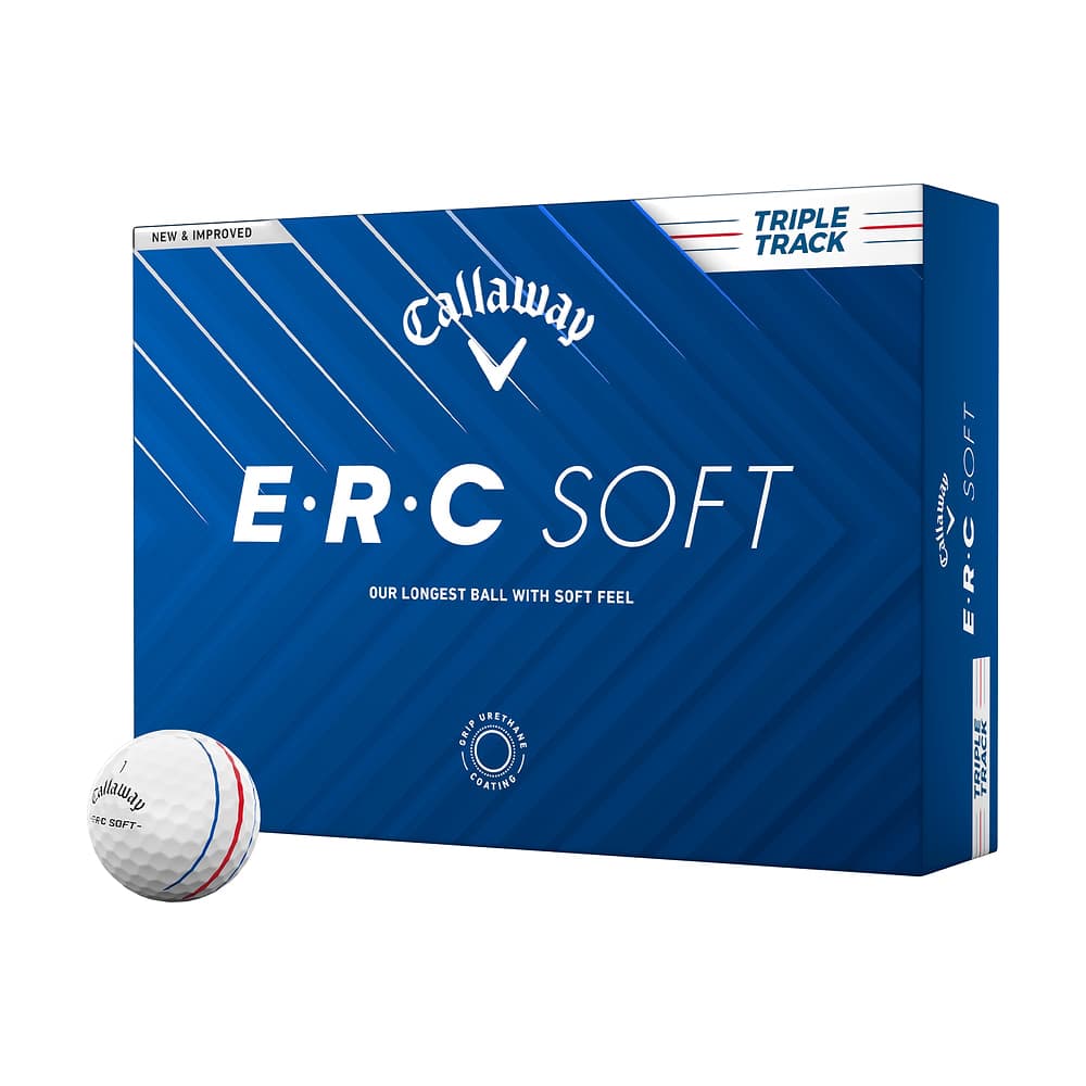 A box of a dozen Callaway ERC Soft golf balls