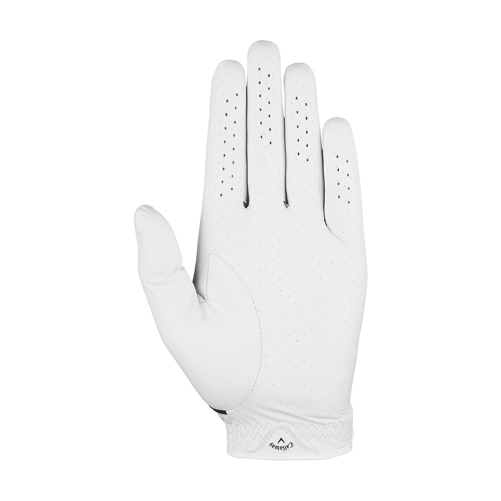 A white Callaway Fusion golf glove, on white