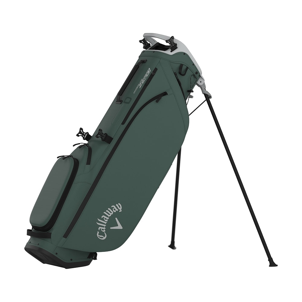 A dark green Callaway Hyperlite Zero stand bag, on white