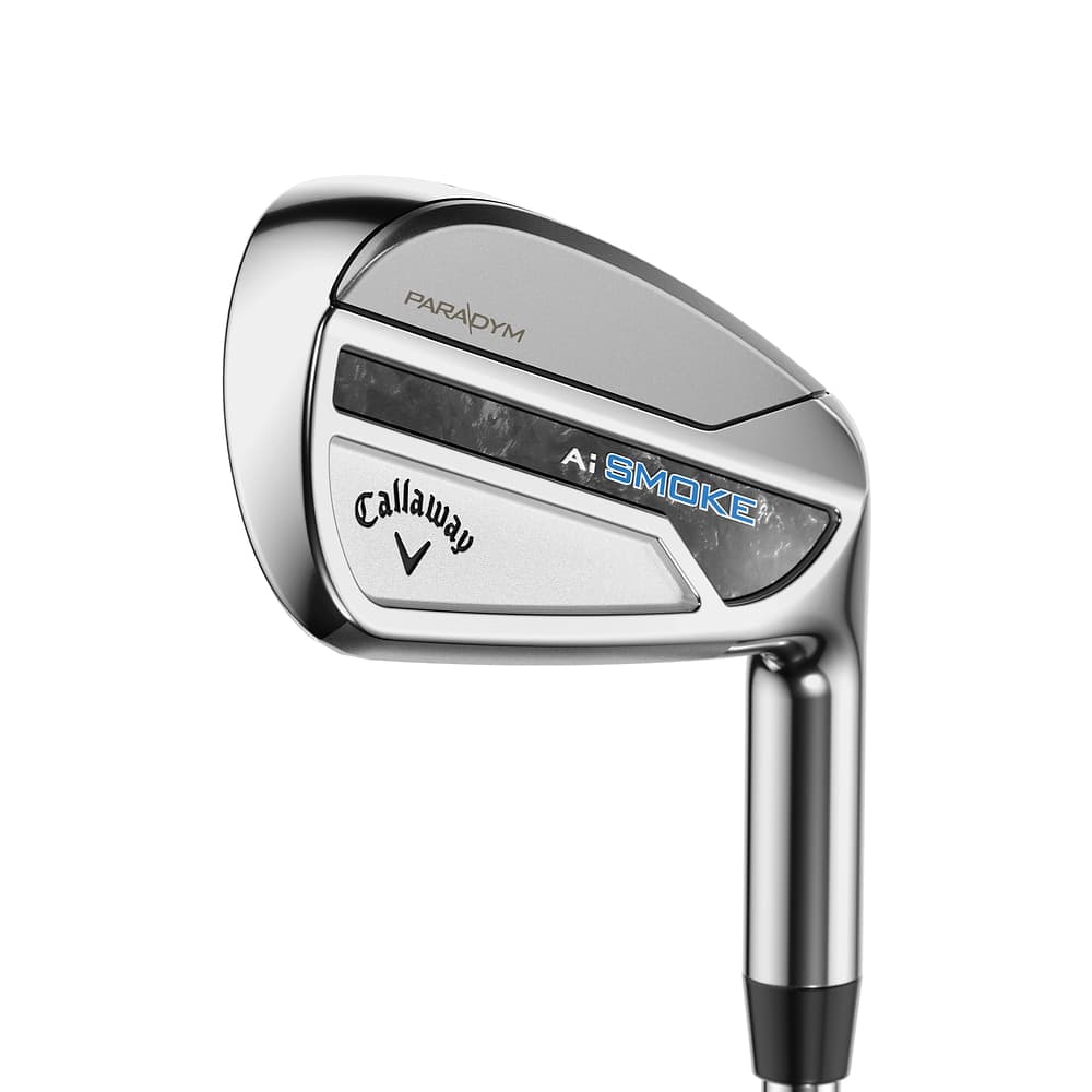 Callaway Paradym Ai Smoke Irons at address, photographed on white