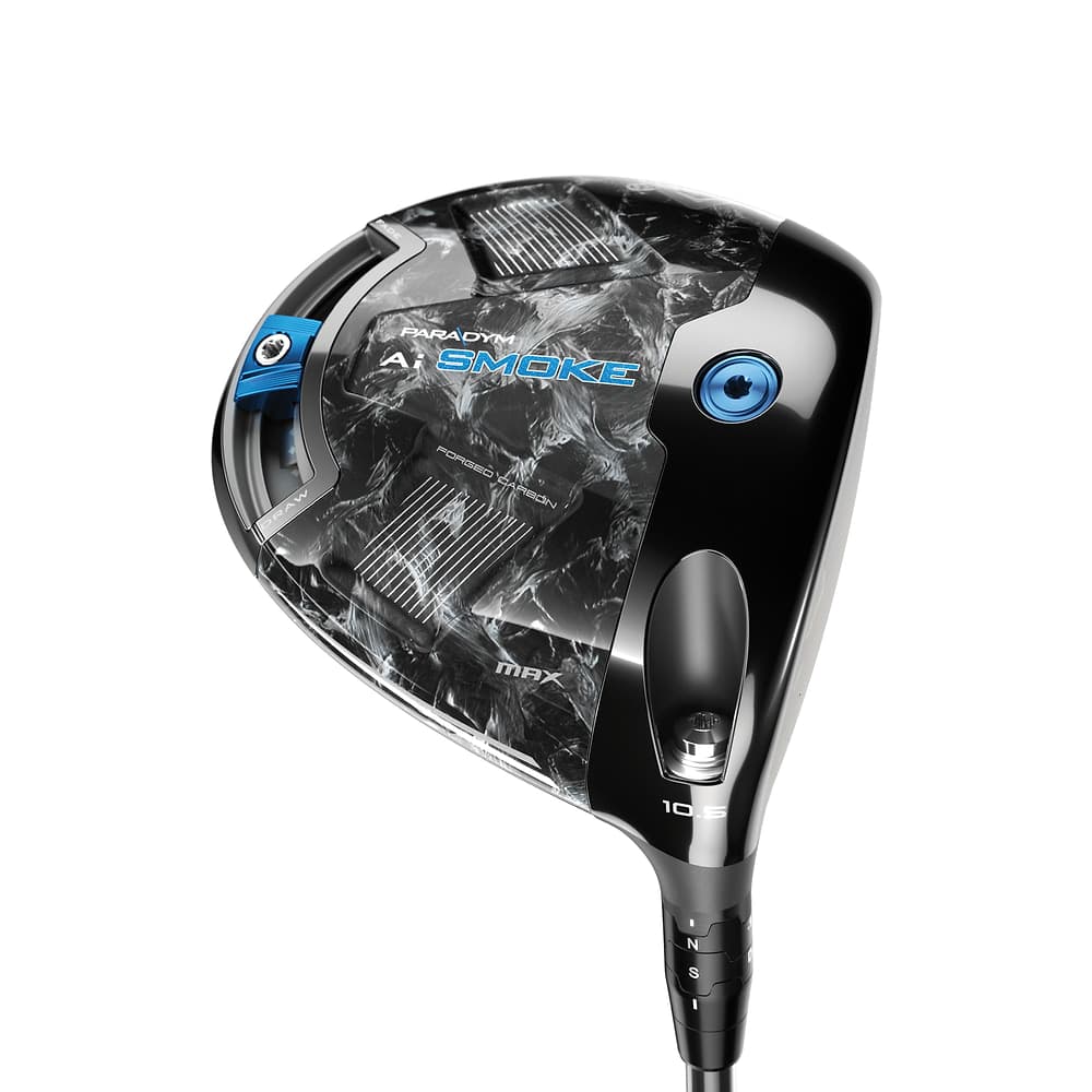Callaway Paradym Ai Smoke MAX Driver at address, photographed on white