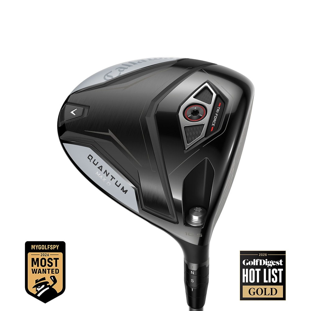 Callaway Quantum Max D Driver at address, photographed on white