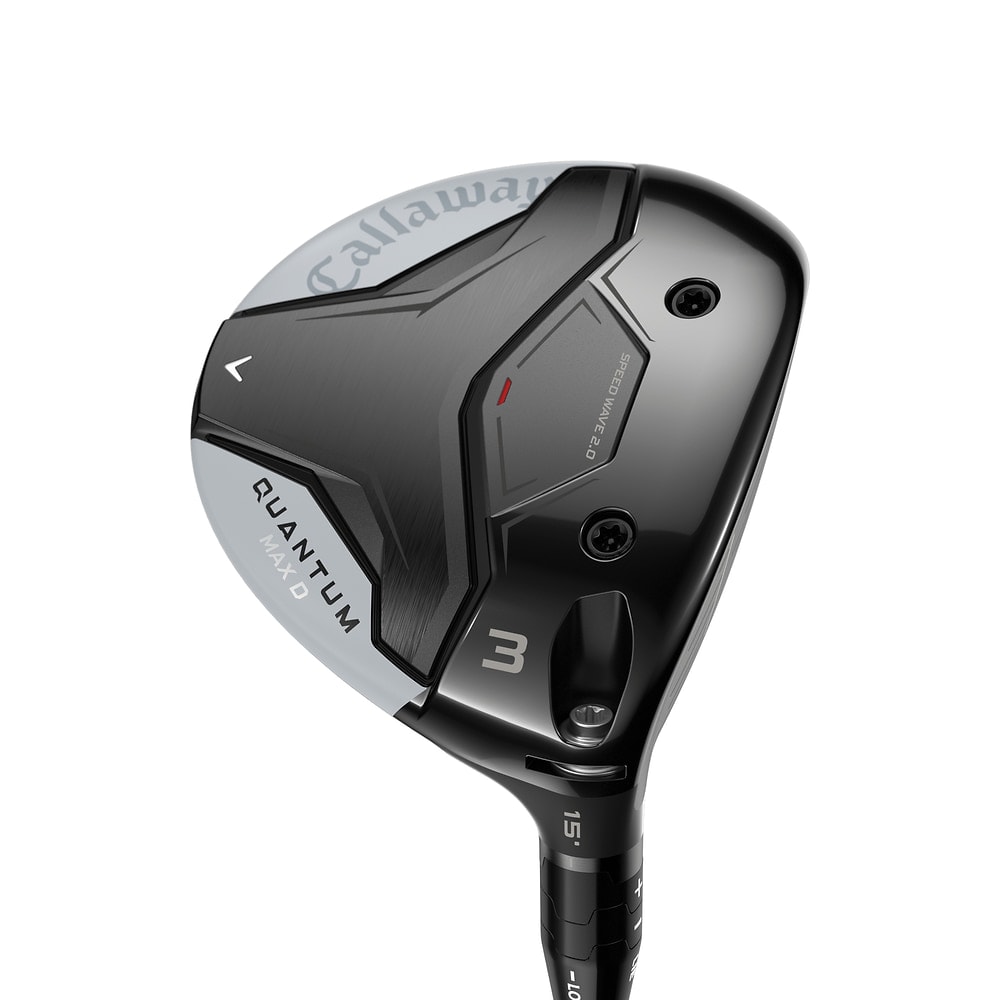 Callaway Quantum Max D Fairway Woods at address, photographed on white