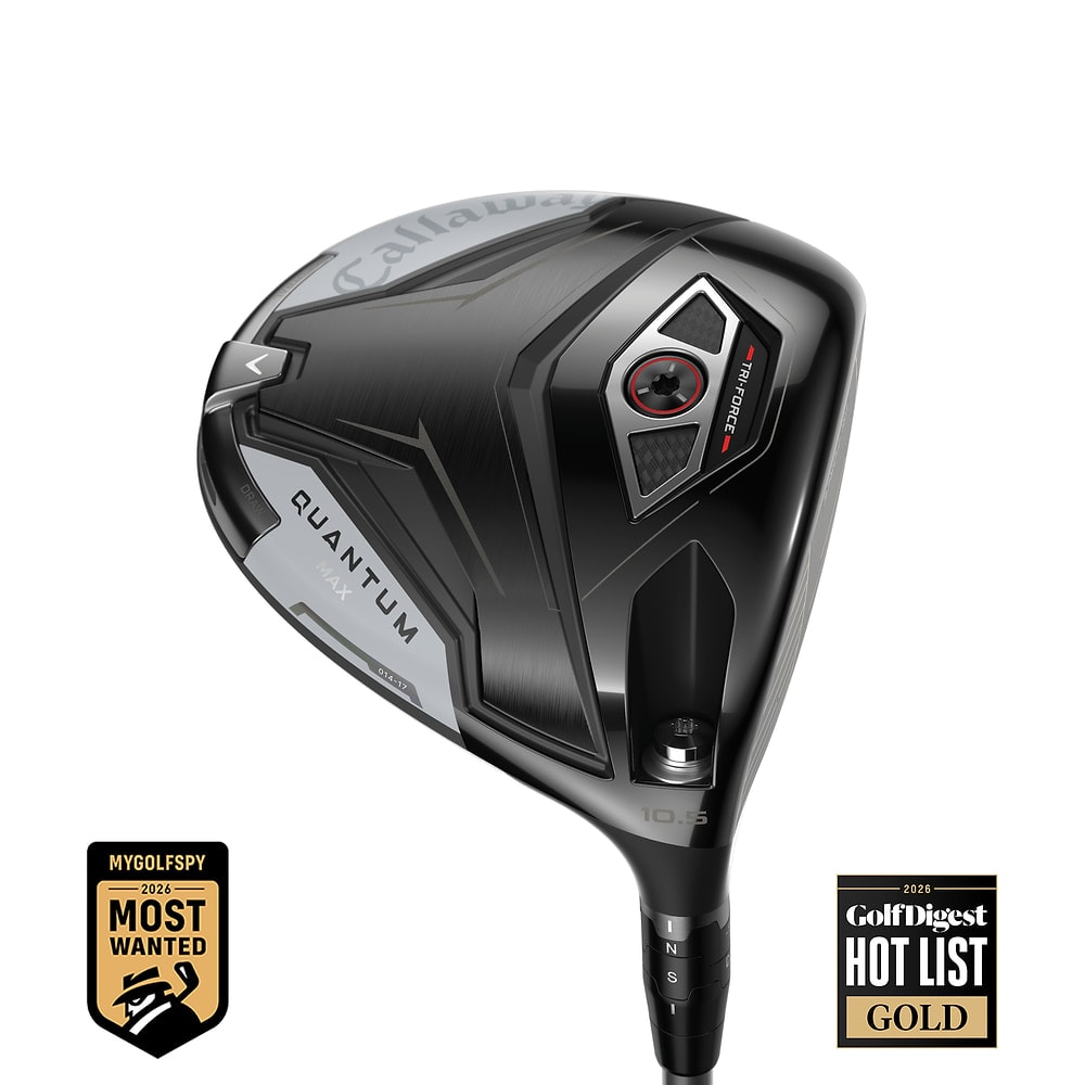 Callaway Quantum Max Driver at address, photographed on white