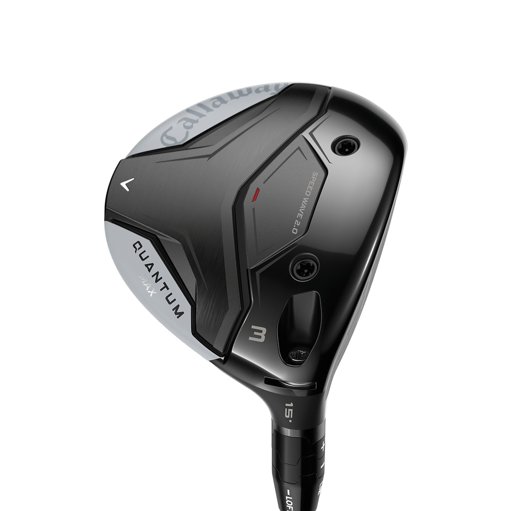 Callaway Quantum Max Fairway Woods at address, photographed on white