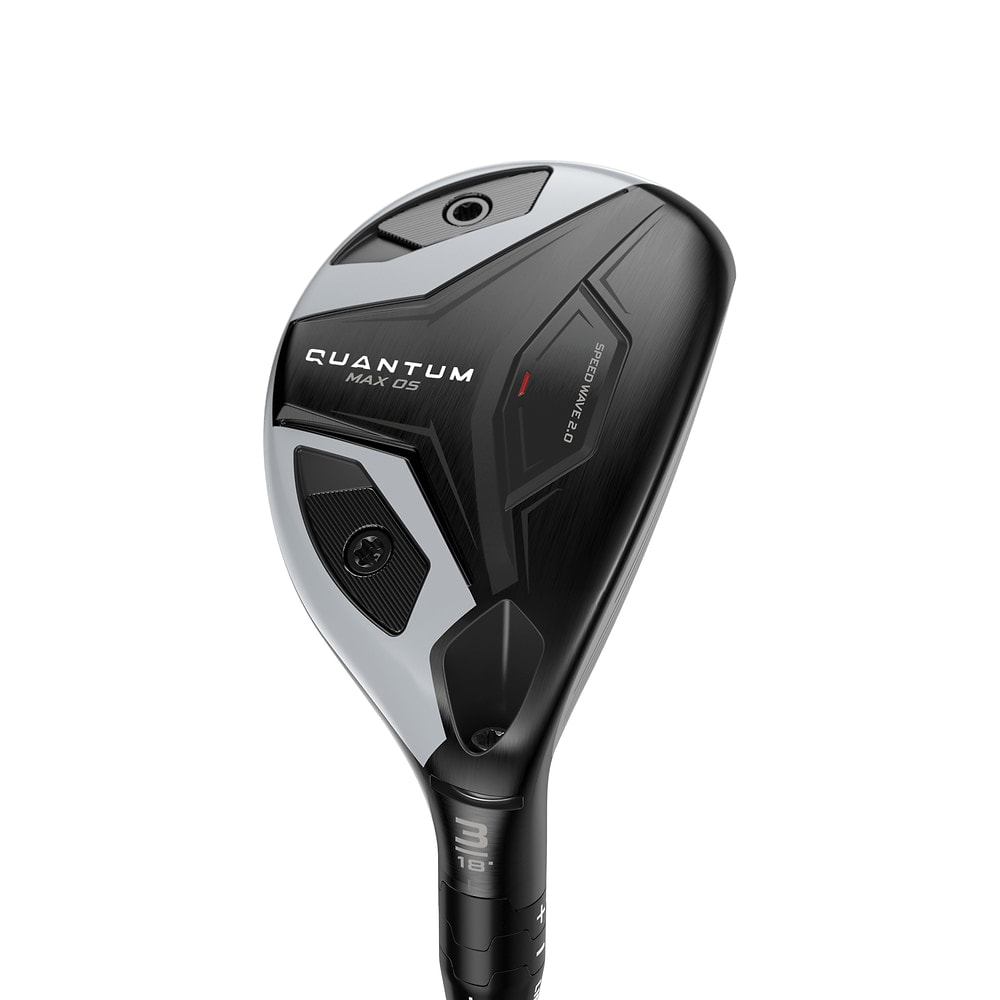 Callaway Quantum Max OS Hybrids at address, photographed on white