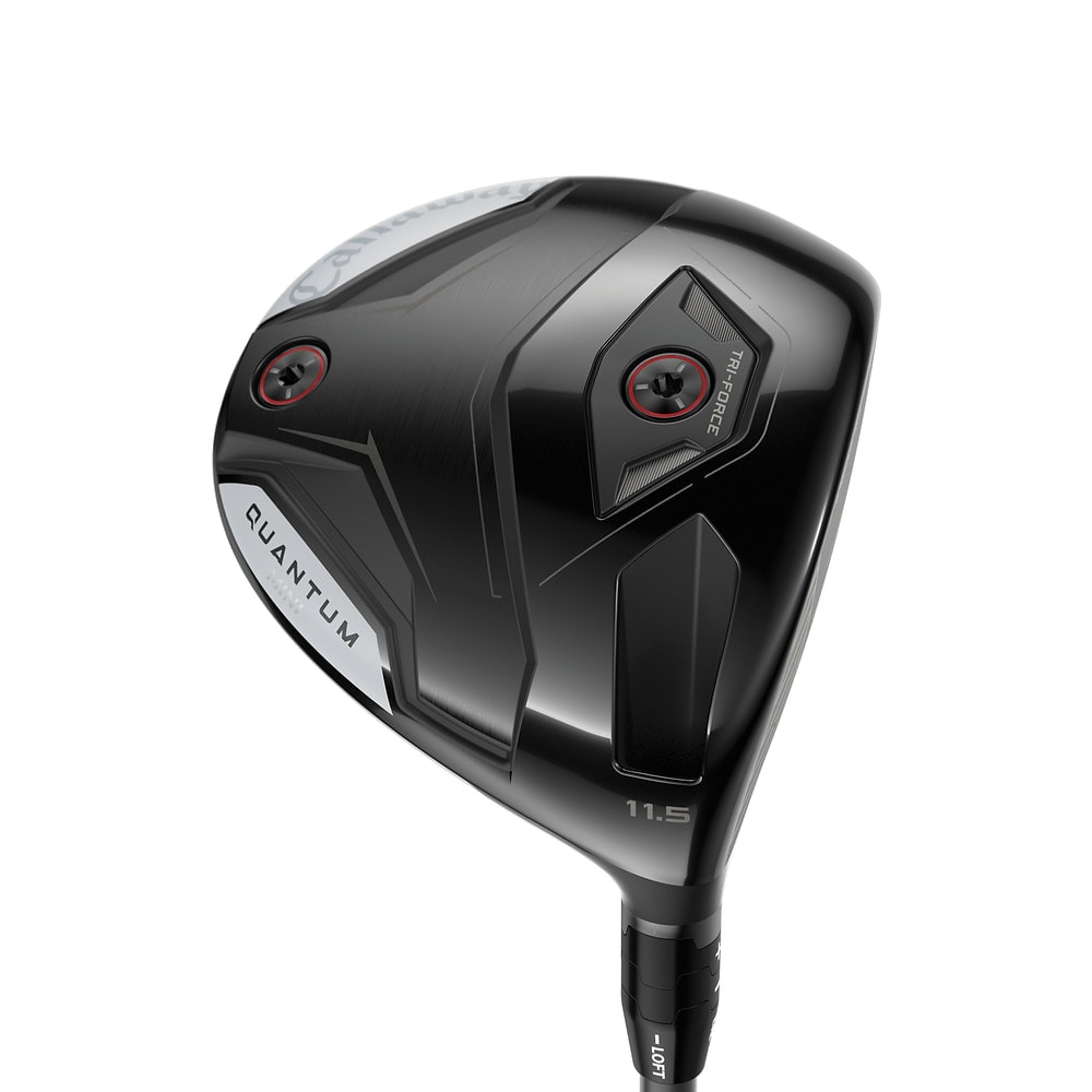 Callaway Quantum Mini Driver at address, photographed on white