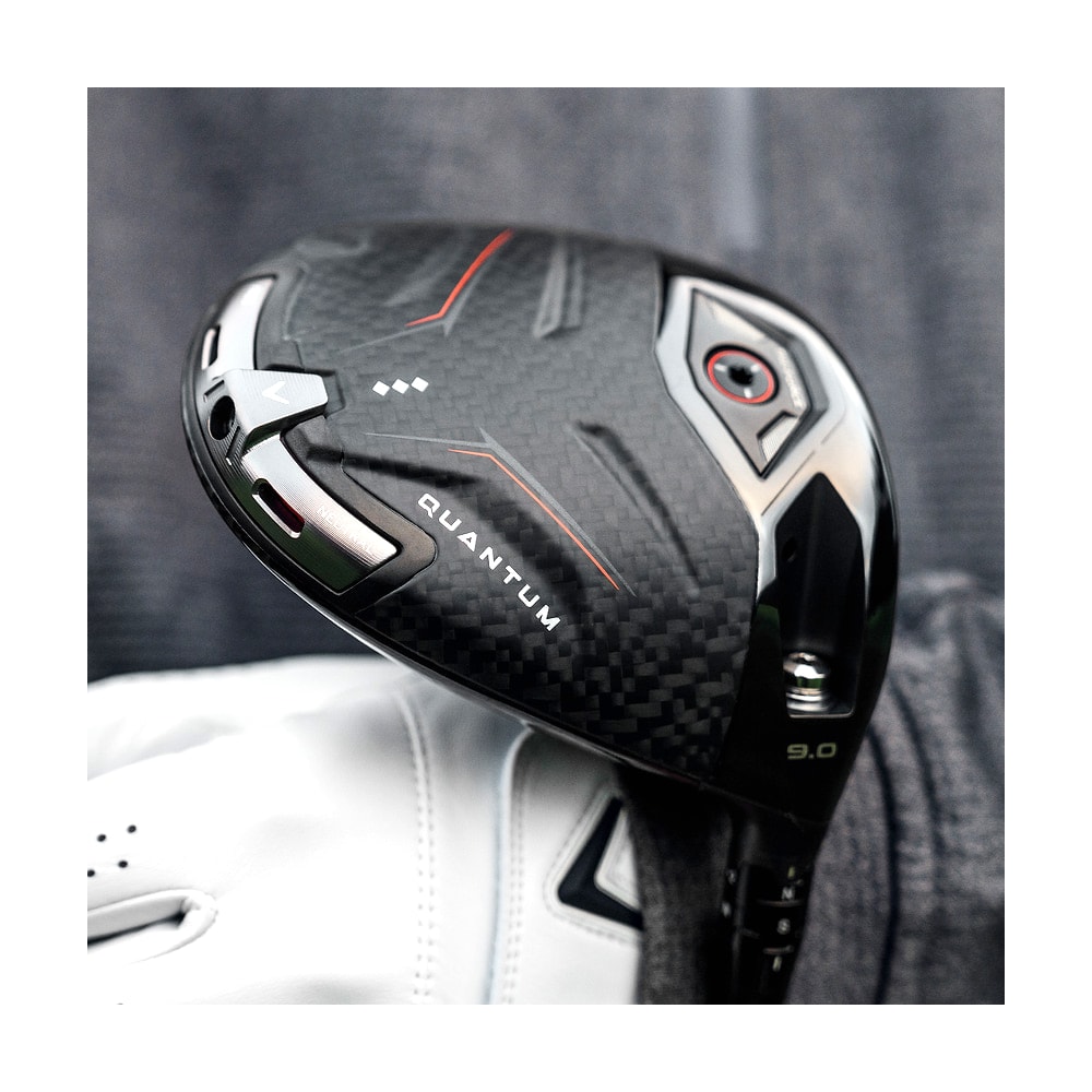 Callaway Quantum Triple Diamond Driver at address, photographed on white