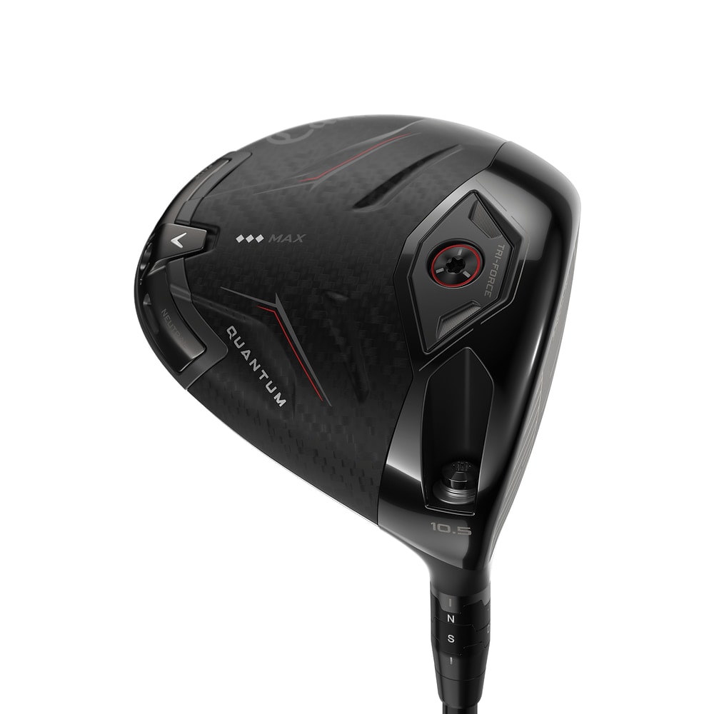 Callaway Quantum Triple Diamond Max Driver at address, photographed on white