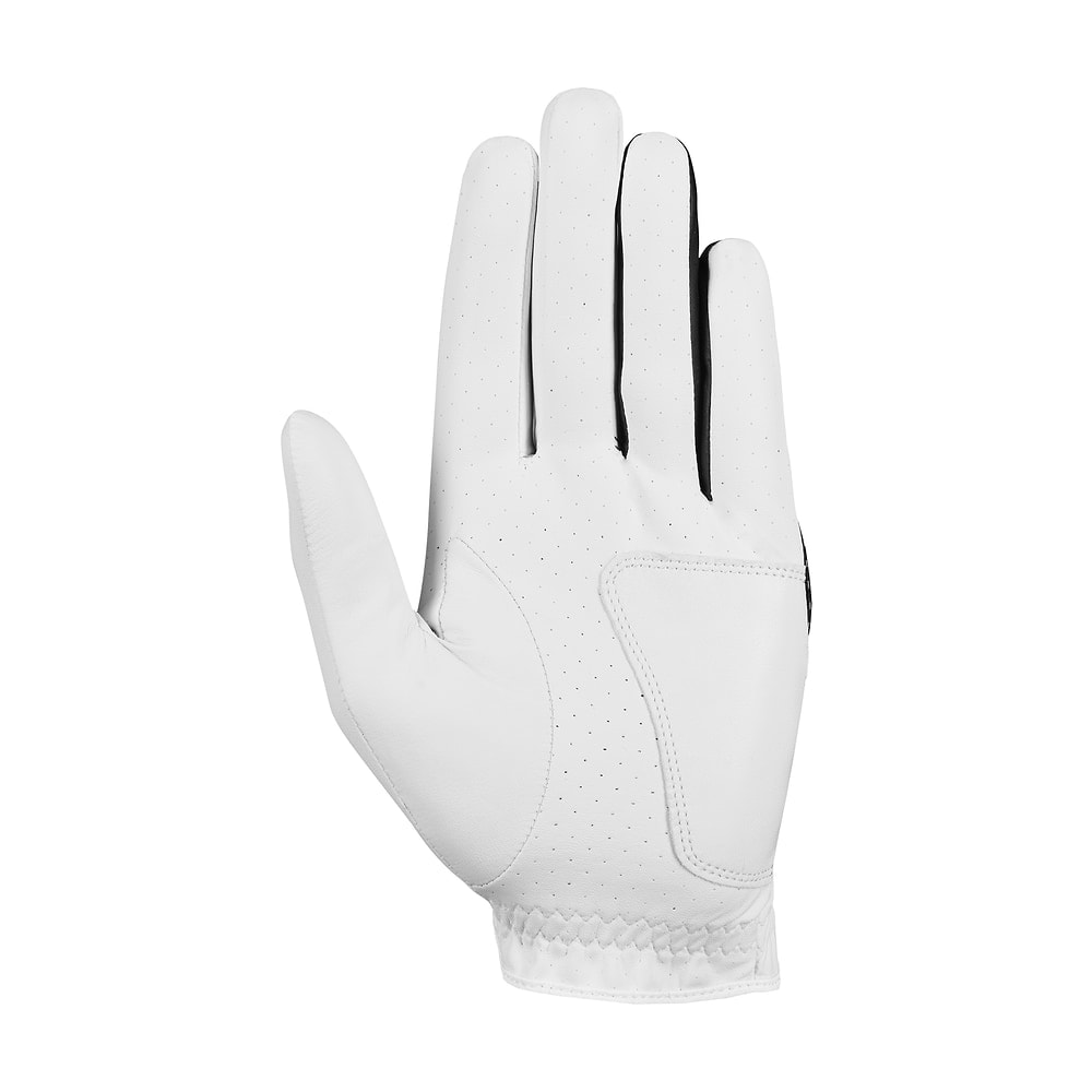 A white Callaway Weather Spann golf glove, on white