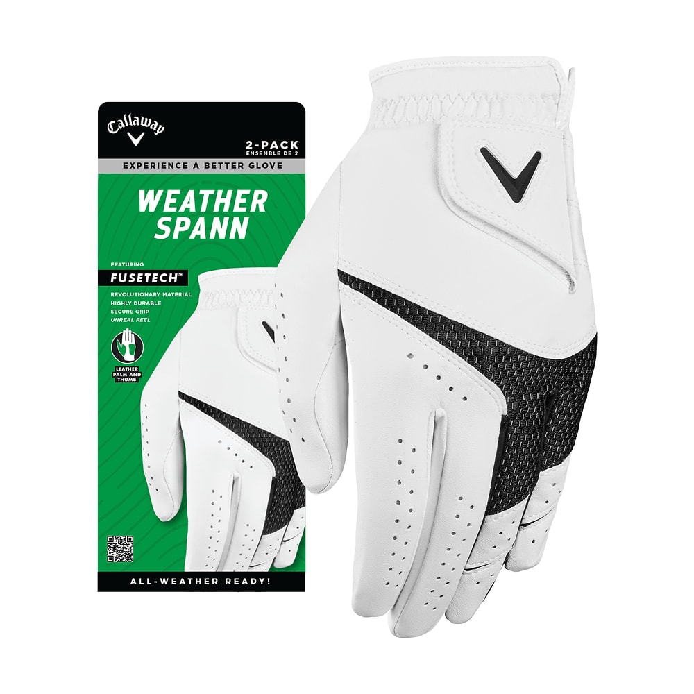 Callaway Weather Spann Gloves (2-Pack), photographed on white