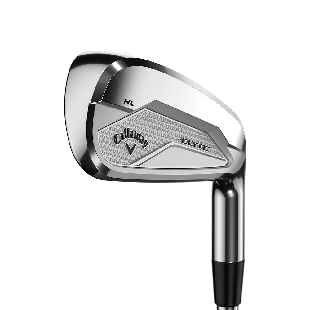 Callaway Women's Elyte HL Irons at address, photographed on white