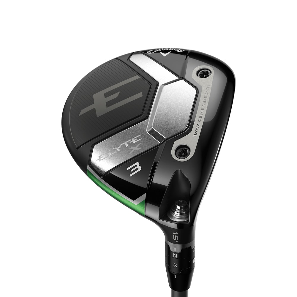 Callaway Women's Elyte X Fairway Woods at address, photographed on white