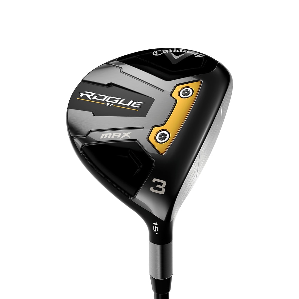 Callaway Women's Rogue ST MAX Fairway Woods at address, photographed on white