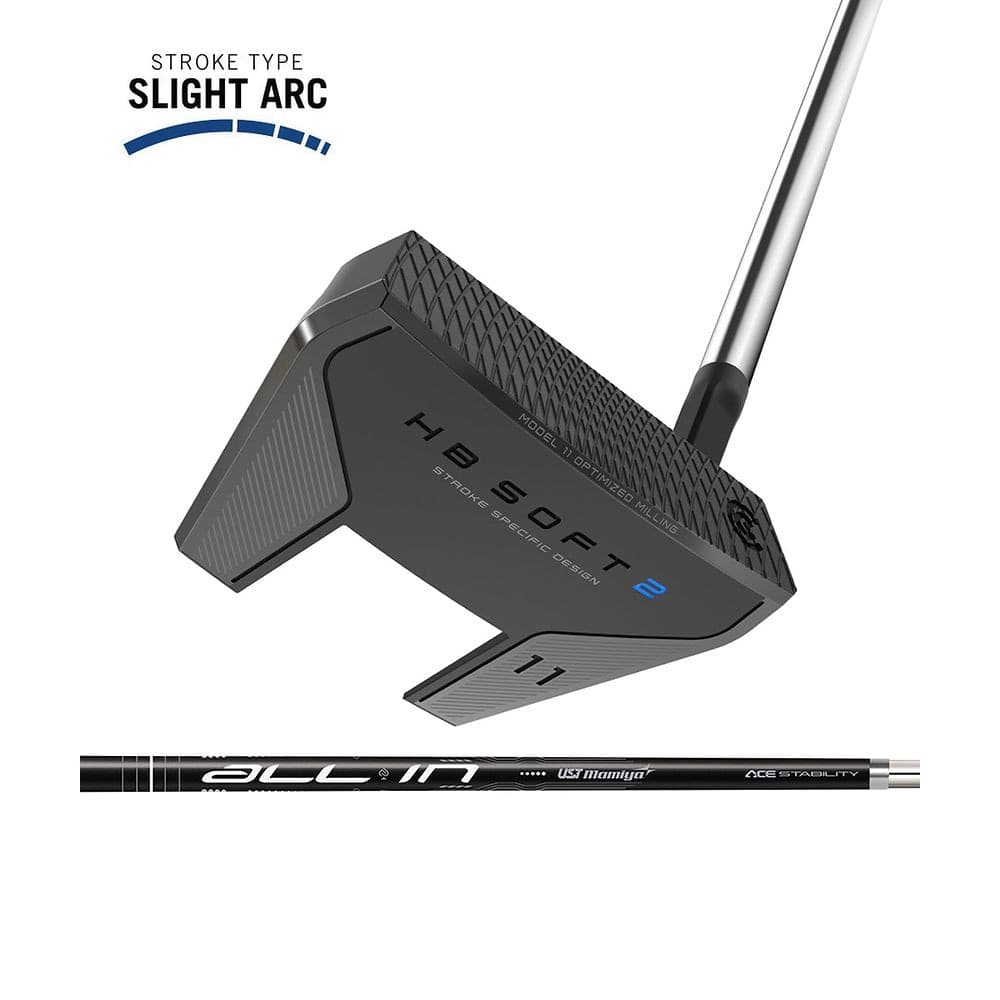 Cleveland HB SOFT 2 Black Putter, Model 11S at address, photographed on white