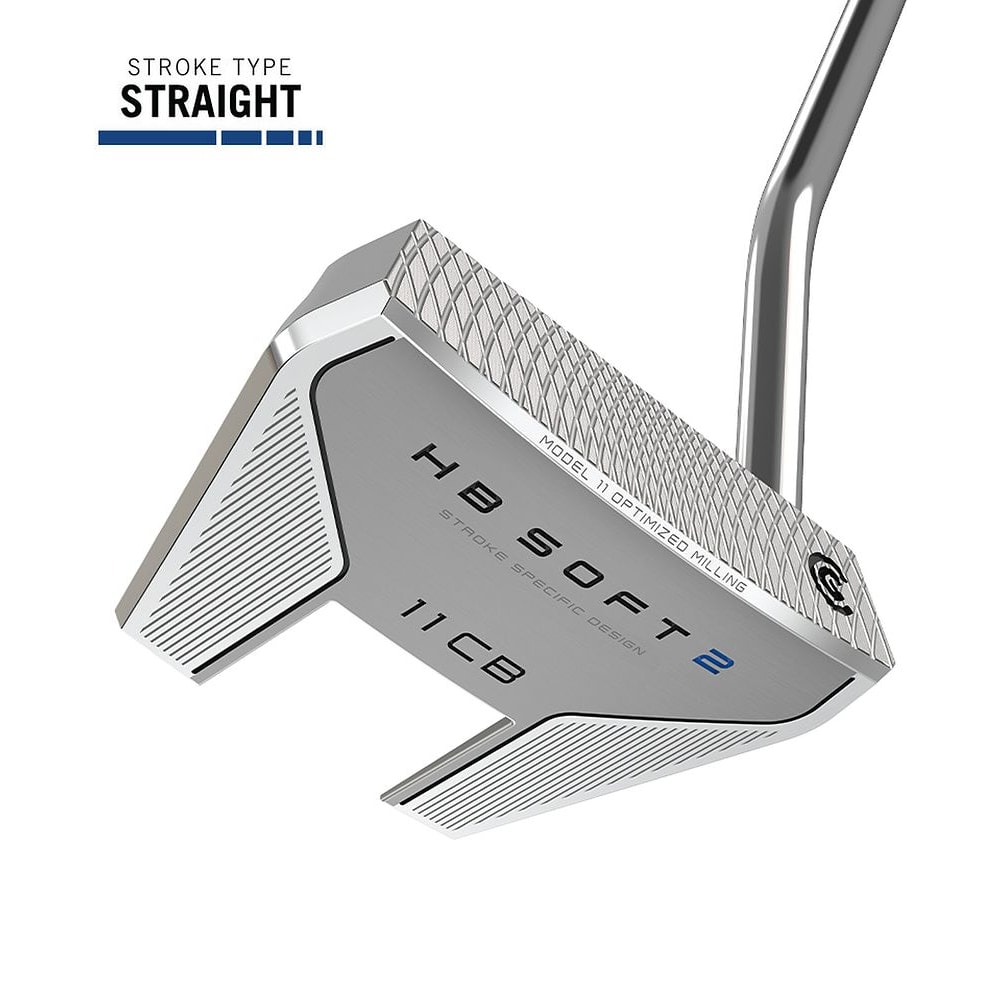 Cleveland HB SOFT 2 Putter, Model 11 CB at address, photographed on white