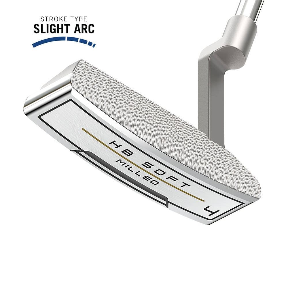 Cleveland HB SOFT Milled 4 Putter at address, photographed on white