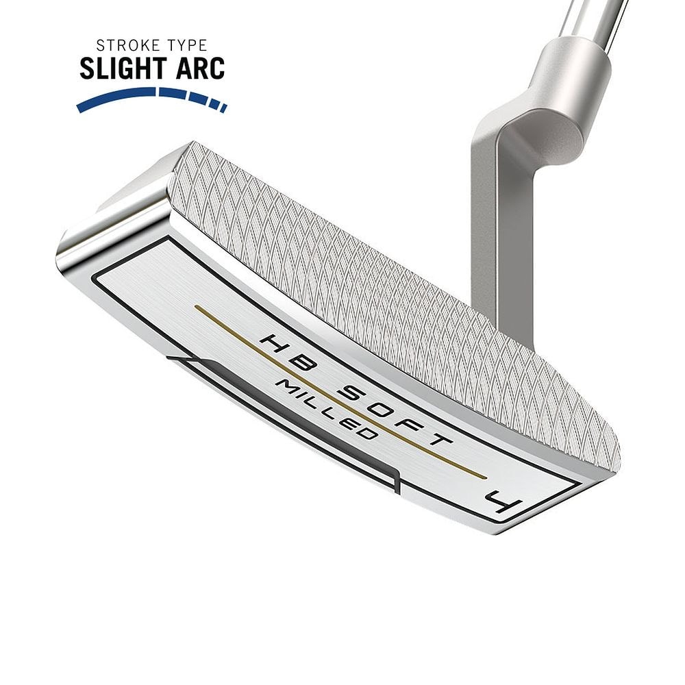 Cleveland HB SOFT Milled 4 Putter at address, photographed on white