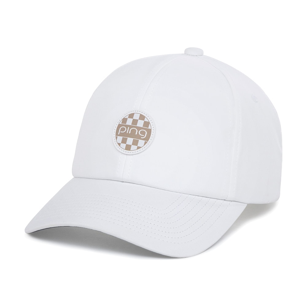 A white Ping Finish Line cap, on white
