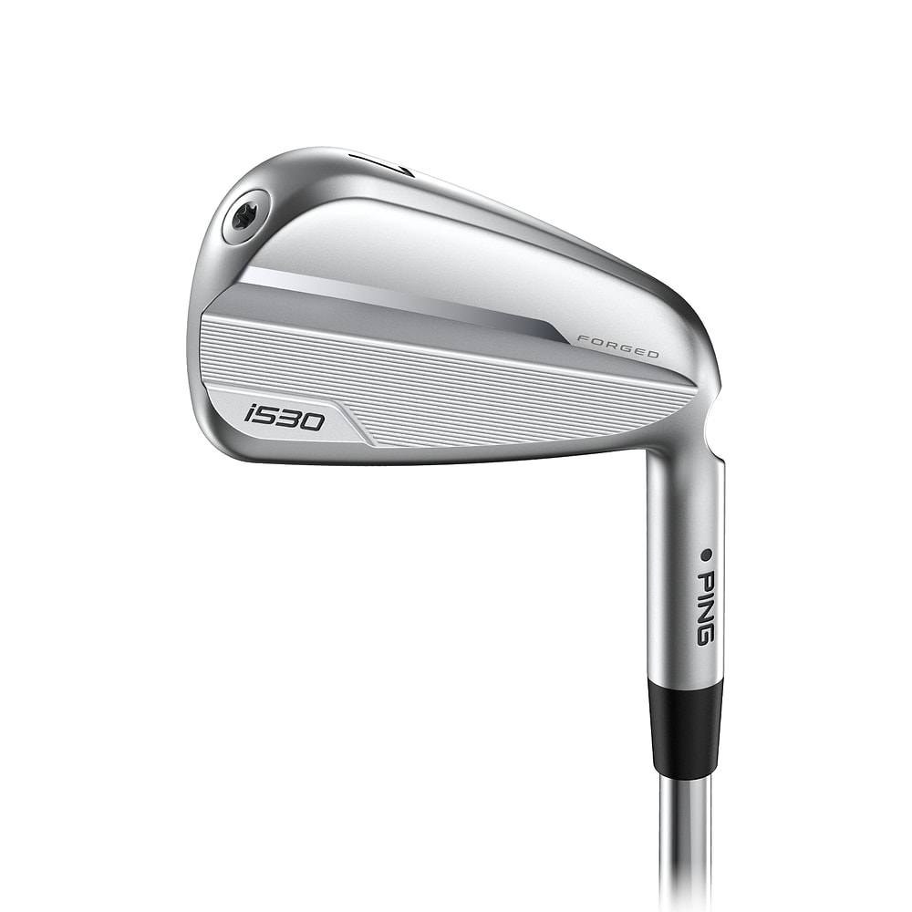 A Ping i530 seven iron, cavity side, on white