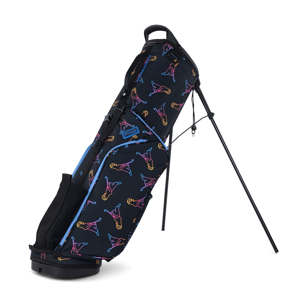 A patterned Ping Moonlander carry bag, on white