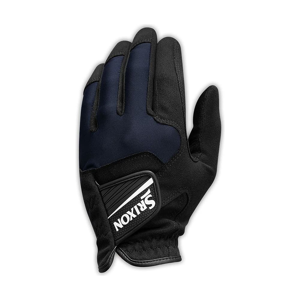A navy Srixon rain golf glove, on white