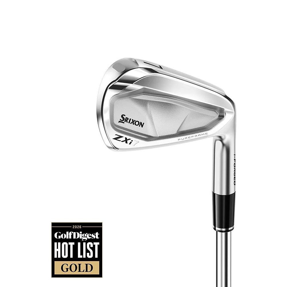 A Srixon ZX7 Mk II seven iron, cavity side, on white