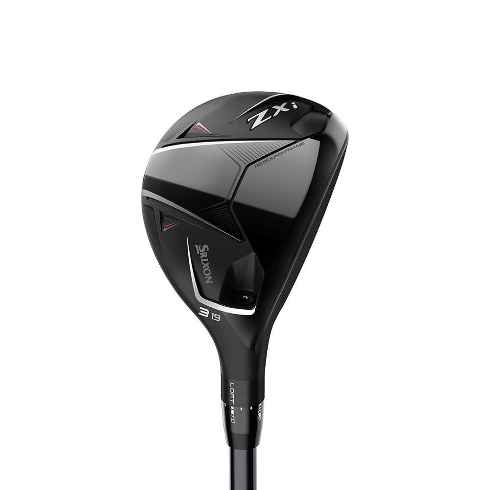 A Srixon ZXi hybrid, crown view, on white