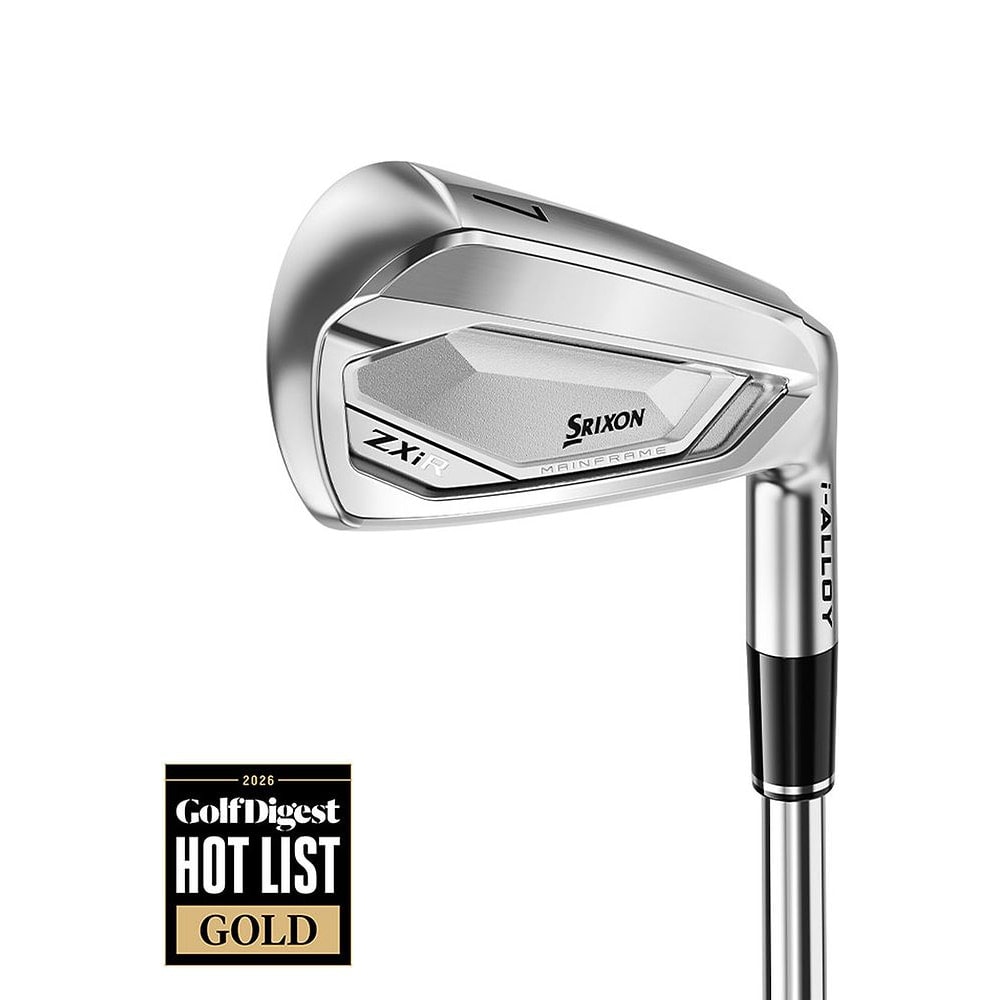 Srixon ZXiR Irons at address, photographed on white